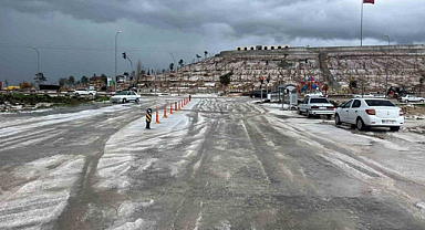 Ceylanpınar doluya ve yağmura teslim oldu