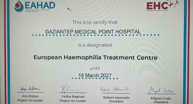 Gaziantep'teki hastaneye EAHAD Akredite Hemofili Merkezi