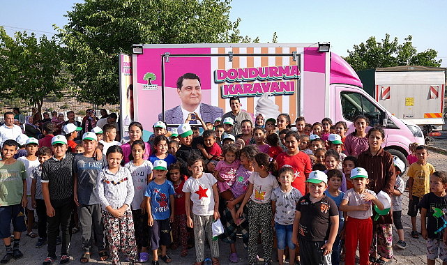 Dondurma karavanı çocukların yüzünü güldürdü