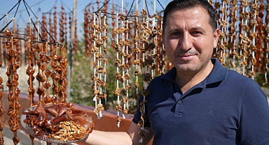 Kilis'e özgü cevizli sucuk yapımına başlandı