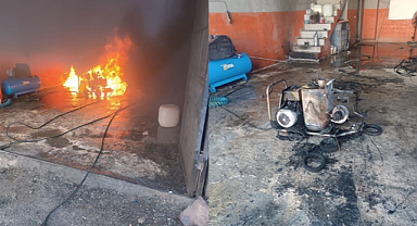 Nurdağı'nda sanayi sitesindeki oto yıkamacıda patlama